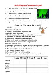 English Worksheet: A challenging Christmas logical
