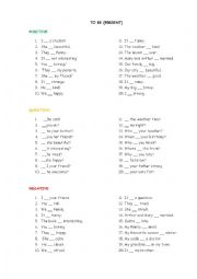 English Worksheet: verb to be