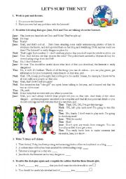 English Worksheet: Lets surf the net