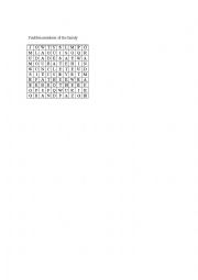 English Worksheet: Wordsquare