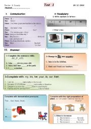 Test for beginners (unit 1&2)-interchange intro