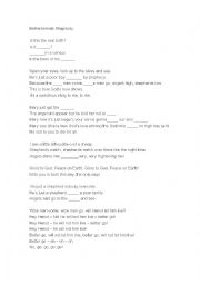 English Worksheet: Bethlehemian Rhapsody