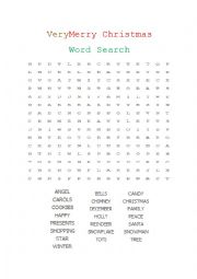 English Worksheet: Very Merry Christmas word puzzle
