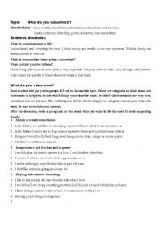 English Worksheet: materialism