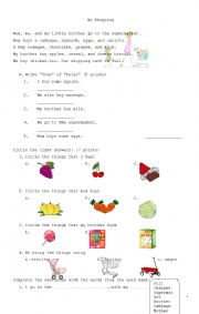 English Worksheet: GO SHOPPING