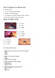 English Worksheet: Pixar Partly CLoudy Worksheet