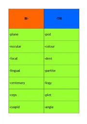 English Worksheet: prefix