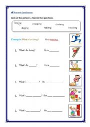 English Worksheet: Present Continuous 