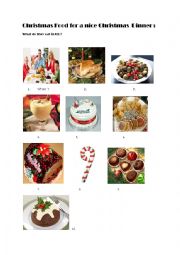 English Worksheet: Christmas Food 