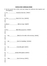 English Worksheet: Simple Past / Regular verbs