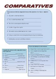 English Worksheet: comparatives