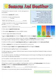 English Worksheet: Seasons and weather