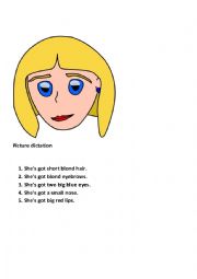 English Worksheet: picture dictation