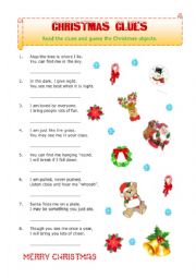 English Worksheet: Christmas Clues