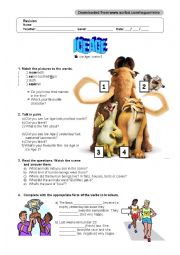 English Worksheet: ice age 4 quiz