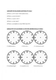 English Worksheet: Time and numbers