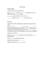 English Worksheet: story writing