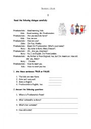 English Worksheet: to be