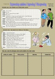 English Worksheet: giving opinion / agreeing / disagreeing