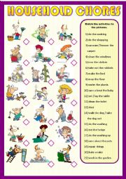 English Worksheet: Household Chores
