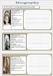 English Worksheet: biography