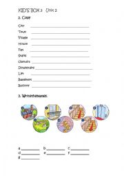 English Worksheet: KIDS BOX 3 REVIEW UNIT 2