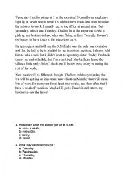 English Worksheet: a day at work