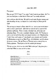English Worksheet: i want to tell you about my school trip