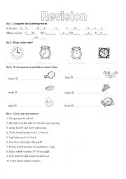 English Worksheet: review exercise