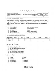 English Worksheet: 4th grade