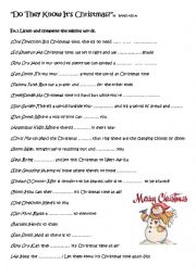 English Worksheet: Band Aid 30 - Do they know its Christmas 2014 WS