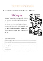 English Worksheet: Infinitive of Purpose