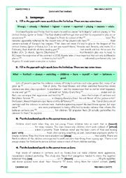English Worksheet: End-of-term English Test 1 Second Arts