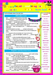 English Worksheet: Regular and Irregular Verbs