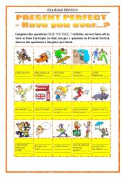 English Worksheet: GRAMMAR REVISION - present perfect 