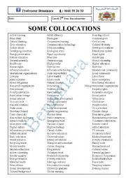 English Worksheet: Some English collocations