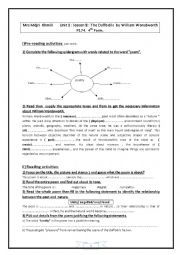 English Worksheet: The Daffoldis by William Wordsworth.4 th From.Tunisia.