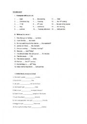English Worksheet: AT, IN, ON, MUCH, MANY, A LOT OF