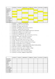 English Worksheet: Days of week and months