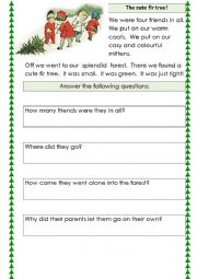 English Worksheet: The cute fir tree