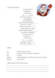 English Worksheet: Santa Claus is coming to town