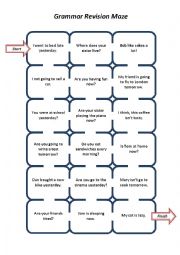 Grammar Revision Maze (Present Simple/Continuous, Past Simple, going to)