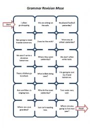Grammar Revision Maze (Present Simple/Continuous, Past Simple, going to) 2