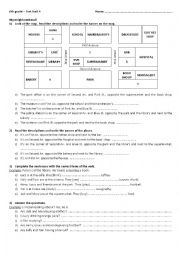 Test: places in town - prepositons of place - present continuous