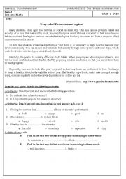 English Worksheet: Exam Stress