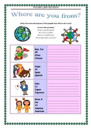 VOCABULARY REVISION 9 - COUNTRIES & NATIONALITIES 