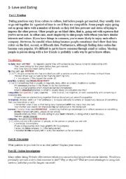 English Worksheet: Love and Dating    