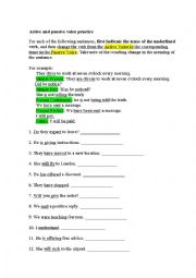 English Worksheet: passive and active voice