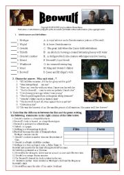 English Worksheet: Beowulf movie /Video-session