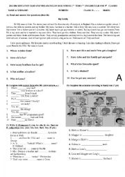English Worksheet: test elementary